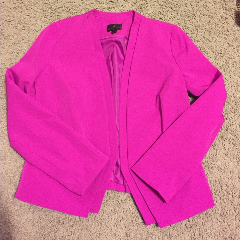 Hot pink blazer size 6 worn once like new